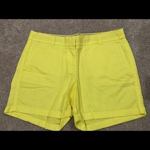 Chartreuse J Crew 4” Shorts